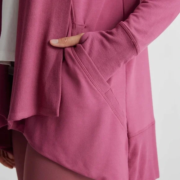 Quince French Terry Modal Cardigan Rose Pink - Size Large Soft Lightweight Layer - Picture 3 of 9